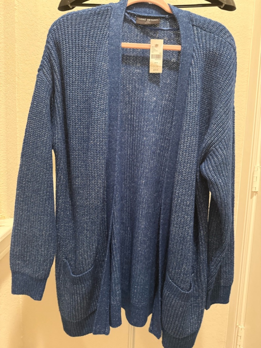 Lane Bryant Royal Blue Open-Front Knit Cardigan